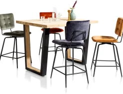 Barkrukken Met Armleuning-Henders en Hazel Manou met arm Barkruk Burgundy Red