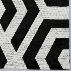 Vloerkleden|Rechthoekige Vloerkleden-Trendhopper Manou Vloerkleed Wit, Zwart
