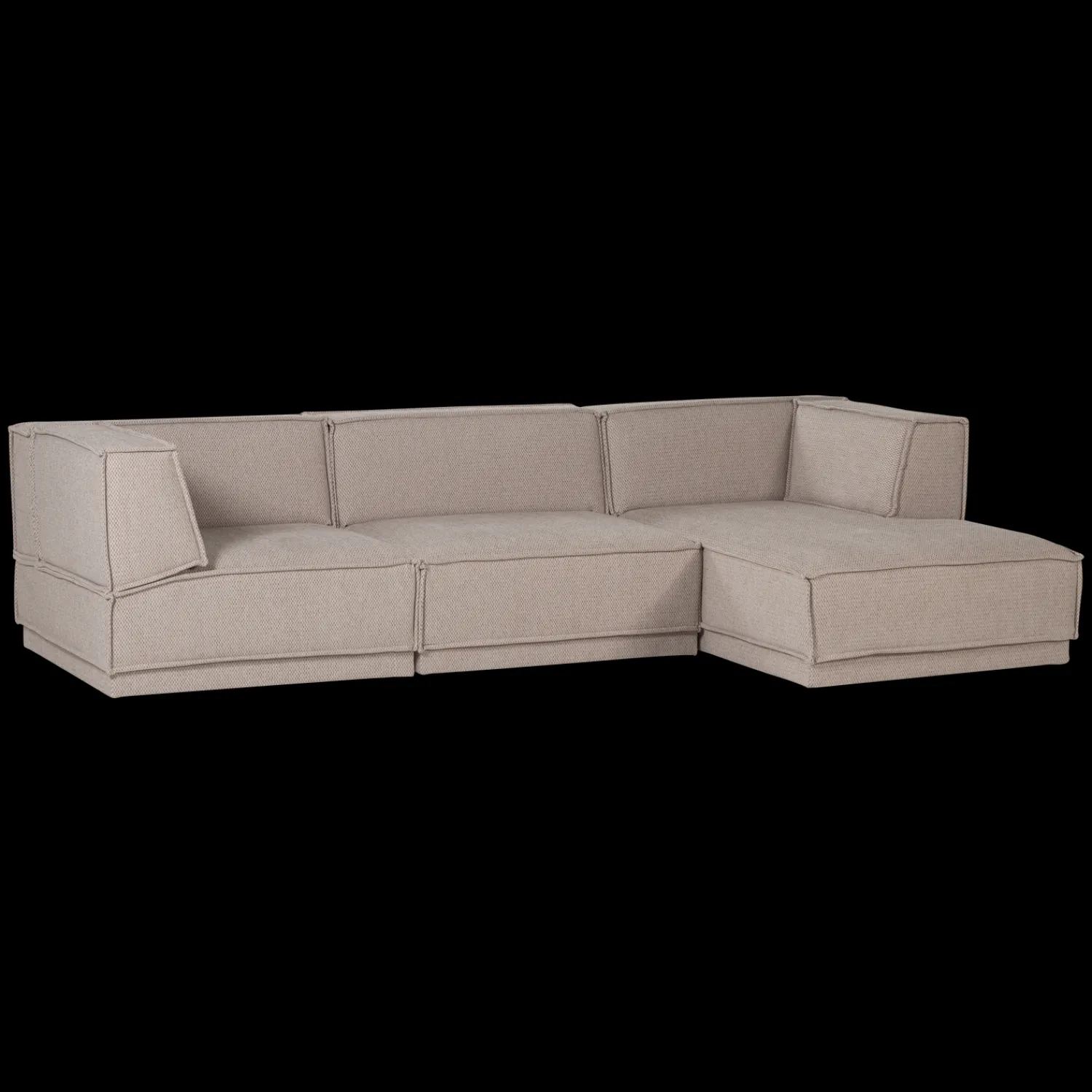 Hoekbanken-WOOOD Manu Grove Chenille Hoekbank Naturel