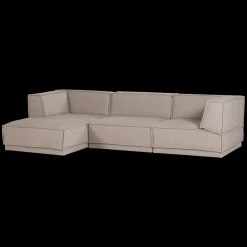 Hoekbanken-WOOOD Manu Grove Chenille Hoekbank Naturel