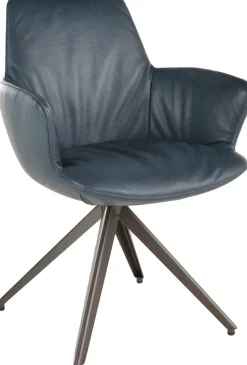 Design Stoelen|Draaibare Eetkamerstoelen-Bert Plantagie Maple Statief Armstoel Blauw