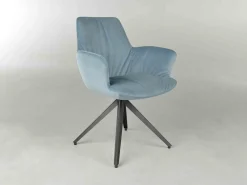 Design Stoelen|Draaibare Eetkamerstoelen-Bert Plantagie Maple Statief Armstoel Blauw