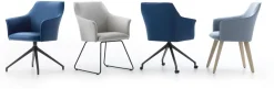 Design Stoelen|Eetkamerstoelen Met Armleuning-Leolux Mara Eetkamerstoel Blauw