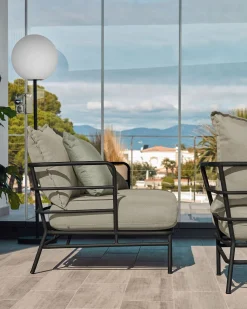 Tuinstoelen-Kave Home Mareluz Outdoor Fauteuil Zwart