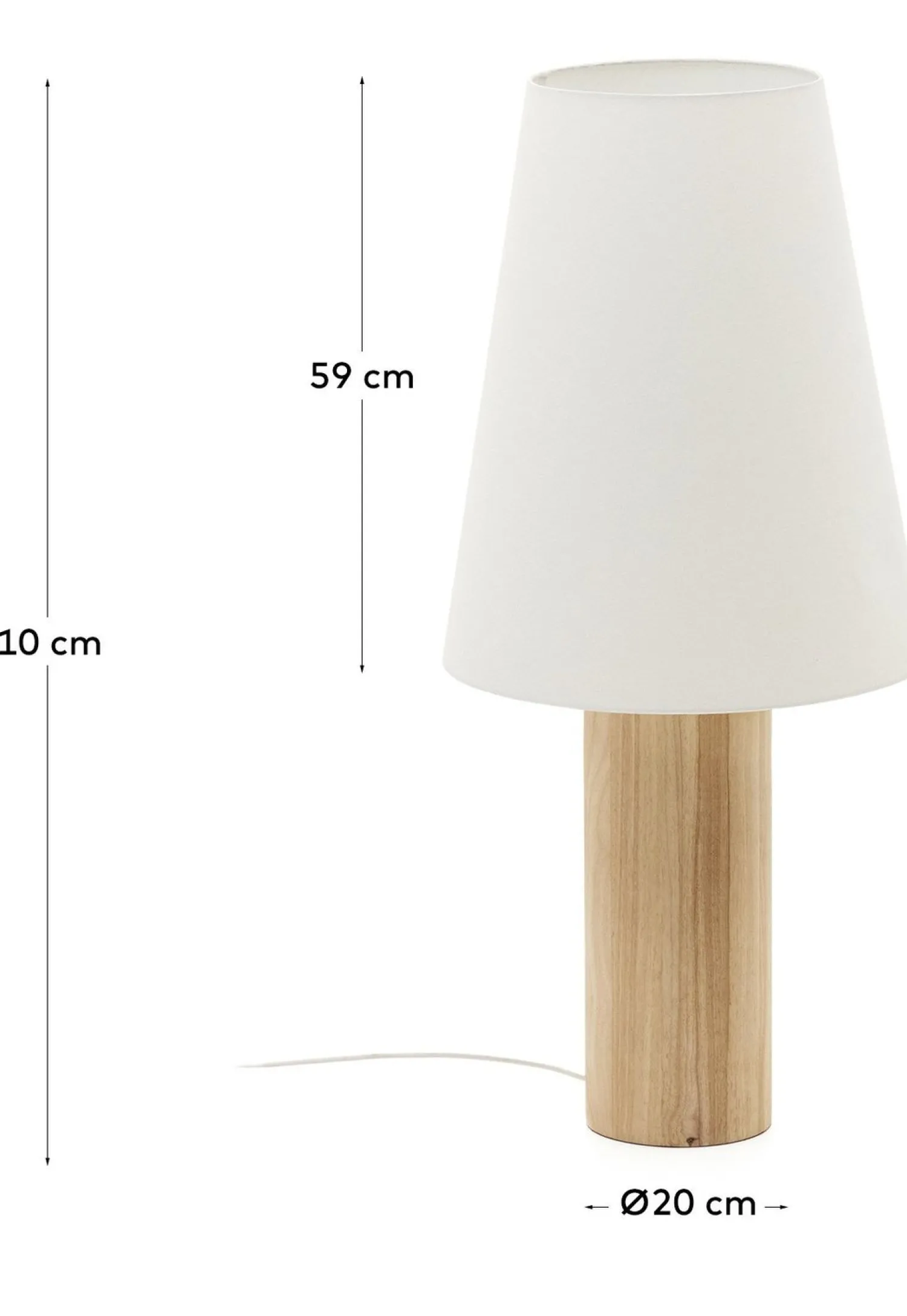 Houten Vloerlampen|Vloerlampen-Kave Home Marga Vloerlamp Naturel,Wit
