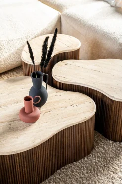 Houten Bijzettafels-Eleonora Mari Bijzettafel Beige, Bruin
