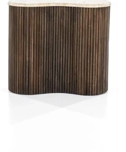 Houten Bijzettafels-Eleonora Mari Bijzettafel Beige, Bruin