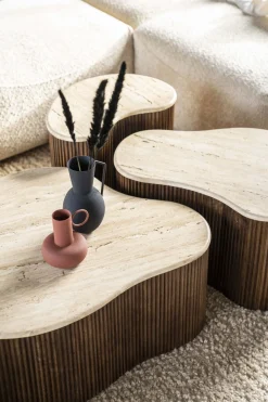 Houten Salontafels|Organische Salontafels-Eleonora Mari Salontafel Beige, Bruin