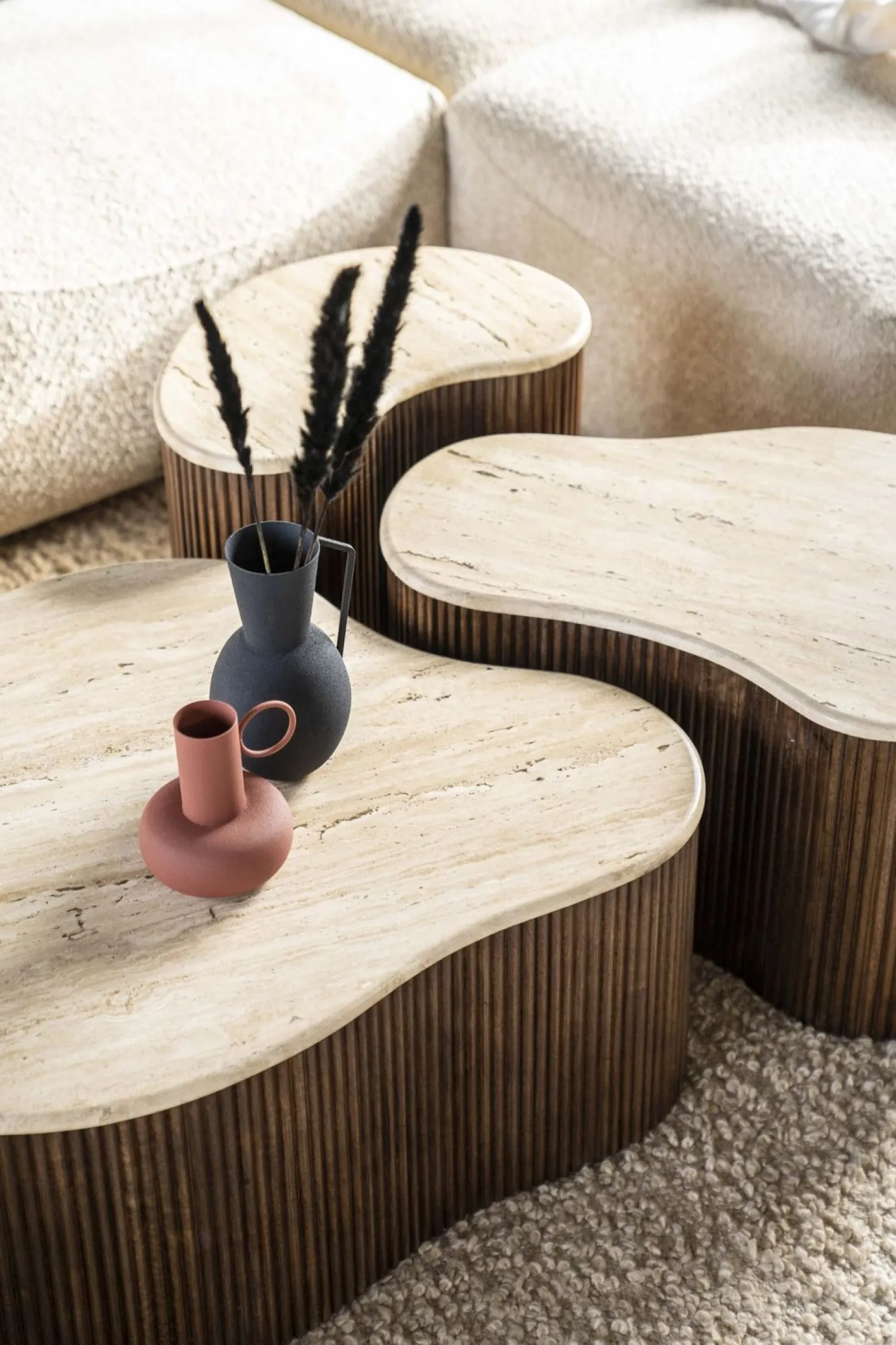 Houten Salontafels|Organische Salontafels-Eleonora Mari Salontafel Beige, Bruin