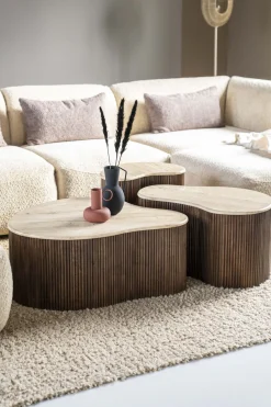 Houten Salontafels|Organische Salontafels-Eleonora Mari Salontafel Beige, Bruin