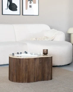 Houten Salontafels|Organische Salontafels-Eleonora Mari Salontafel Beige, Bruin