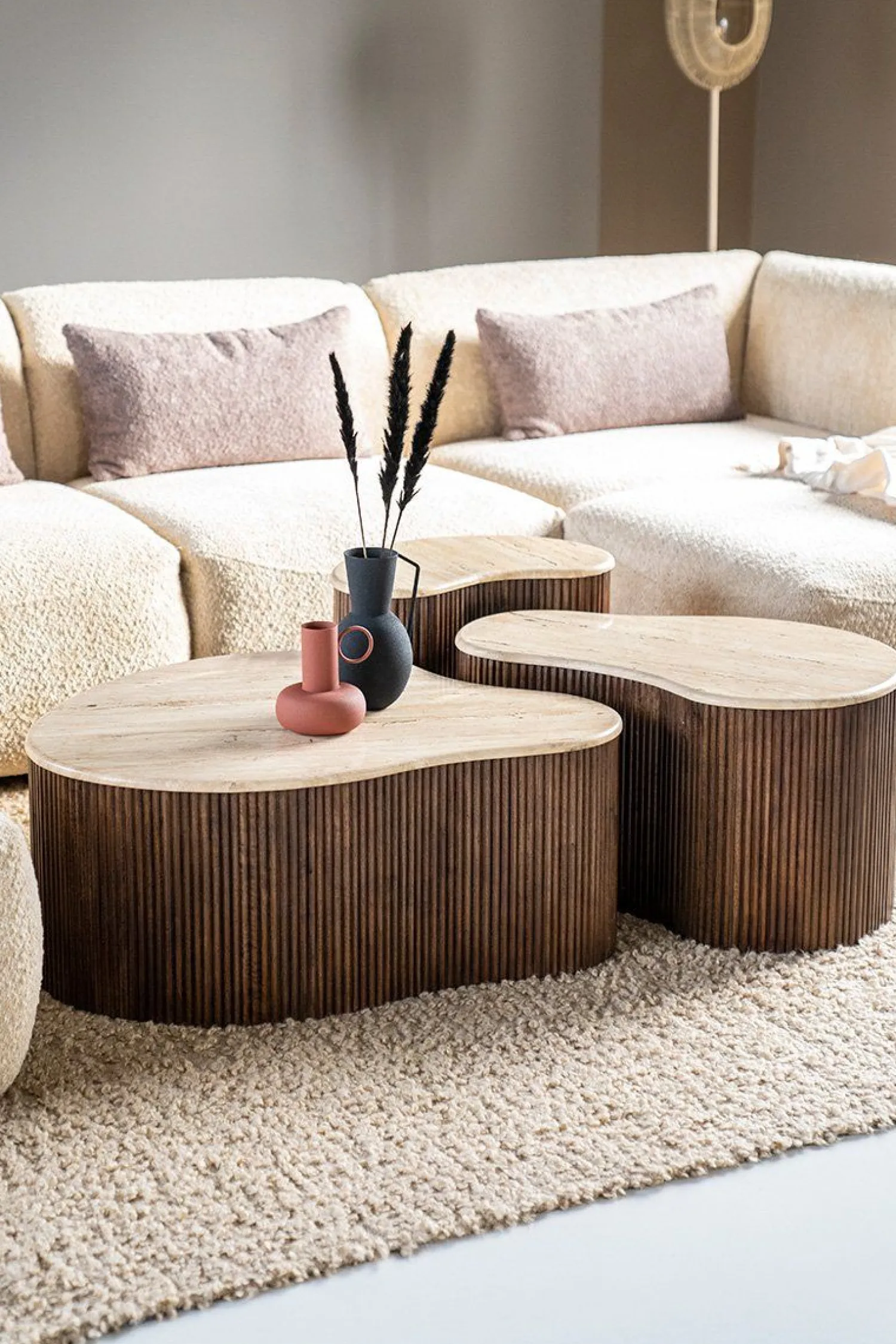 Houten Salontafels|Organische Salontafels-Eleonora Mari Salontafel Beige, Bruin