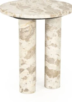 Marmeren Bijzettafels-By Boo Marmo Bijzettafel Wit, Bruin