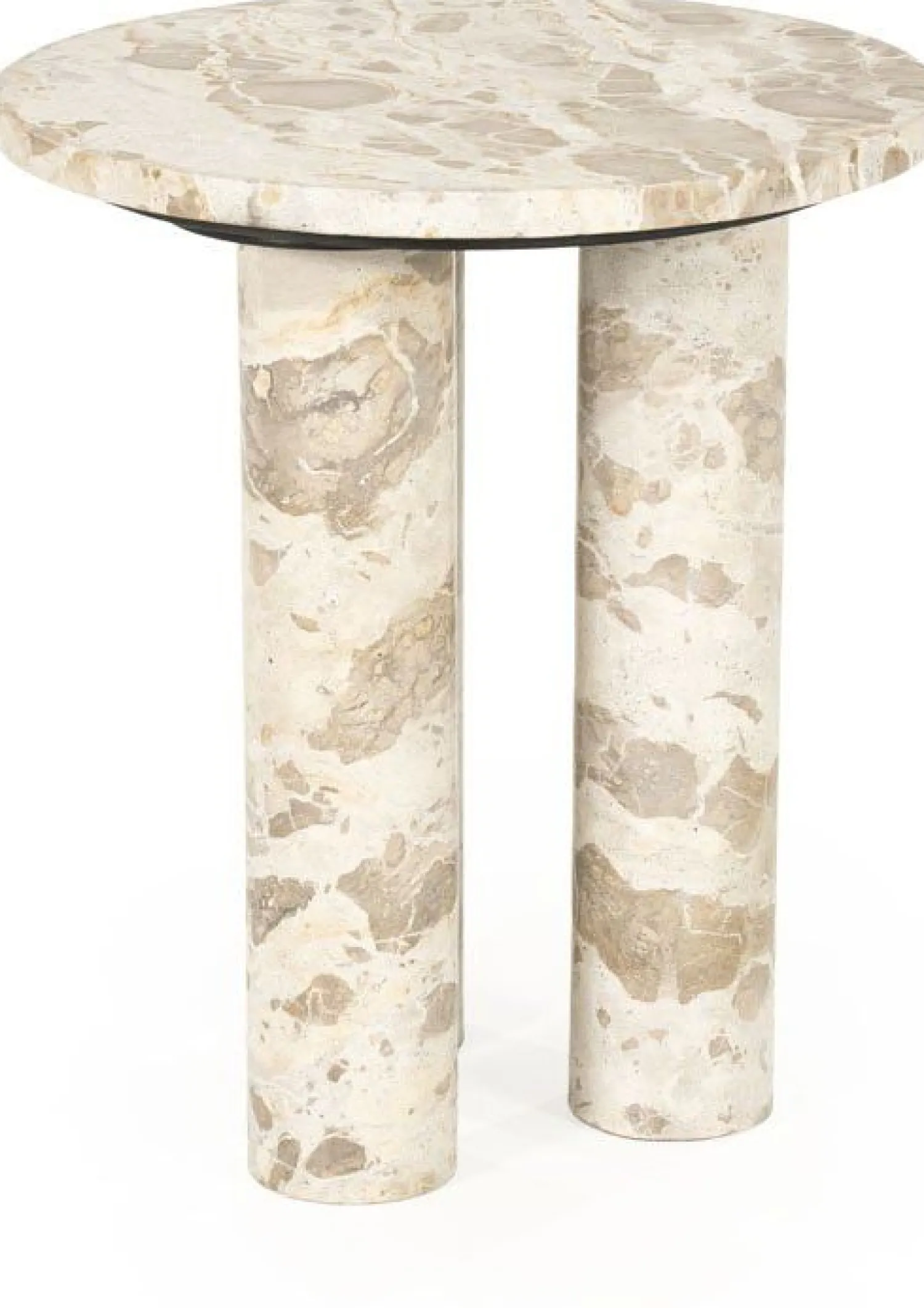 Marmeren Bijzettafels-By Boo Marmo Bijzettafel Wit, Bruin