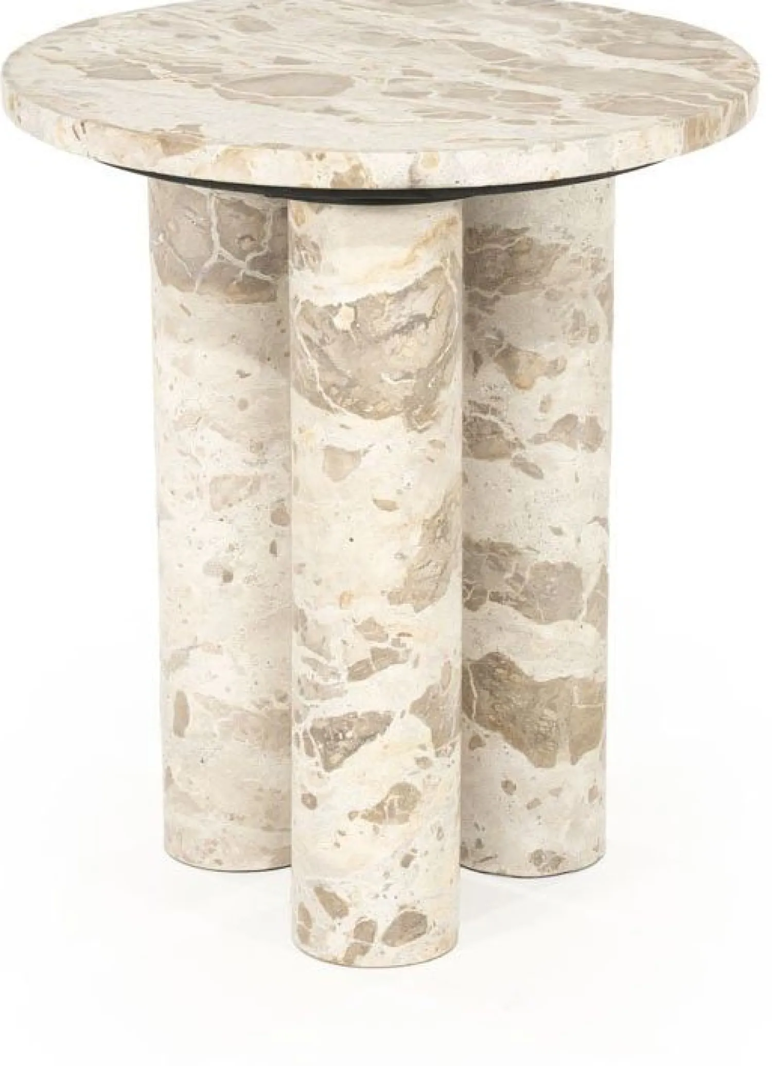 Marmeren Bijzettafels-By Boo Marmo Bijzettafel Wit, Bruin