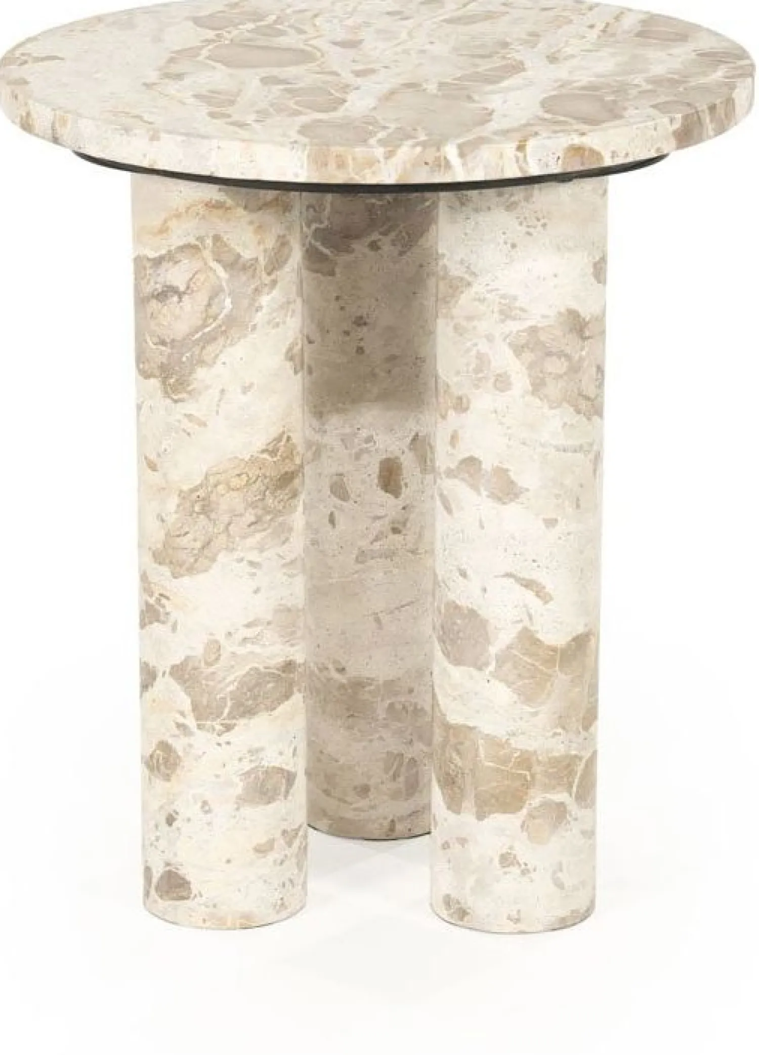 Marmeren Bijzettafels-By Boo Marmo Bijzettafel Wit, Bruin