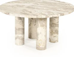 Marmeren Salontafels-By Boo Marmo Salontafel Wit, Bruin
