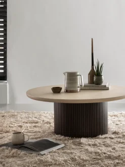 Ronde Salontafels-DTP Home Maroon Salontafel Naturel