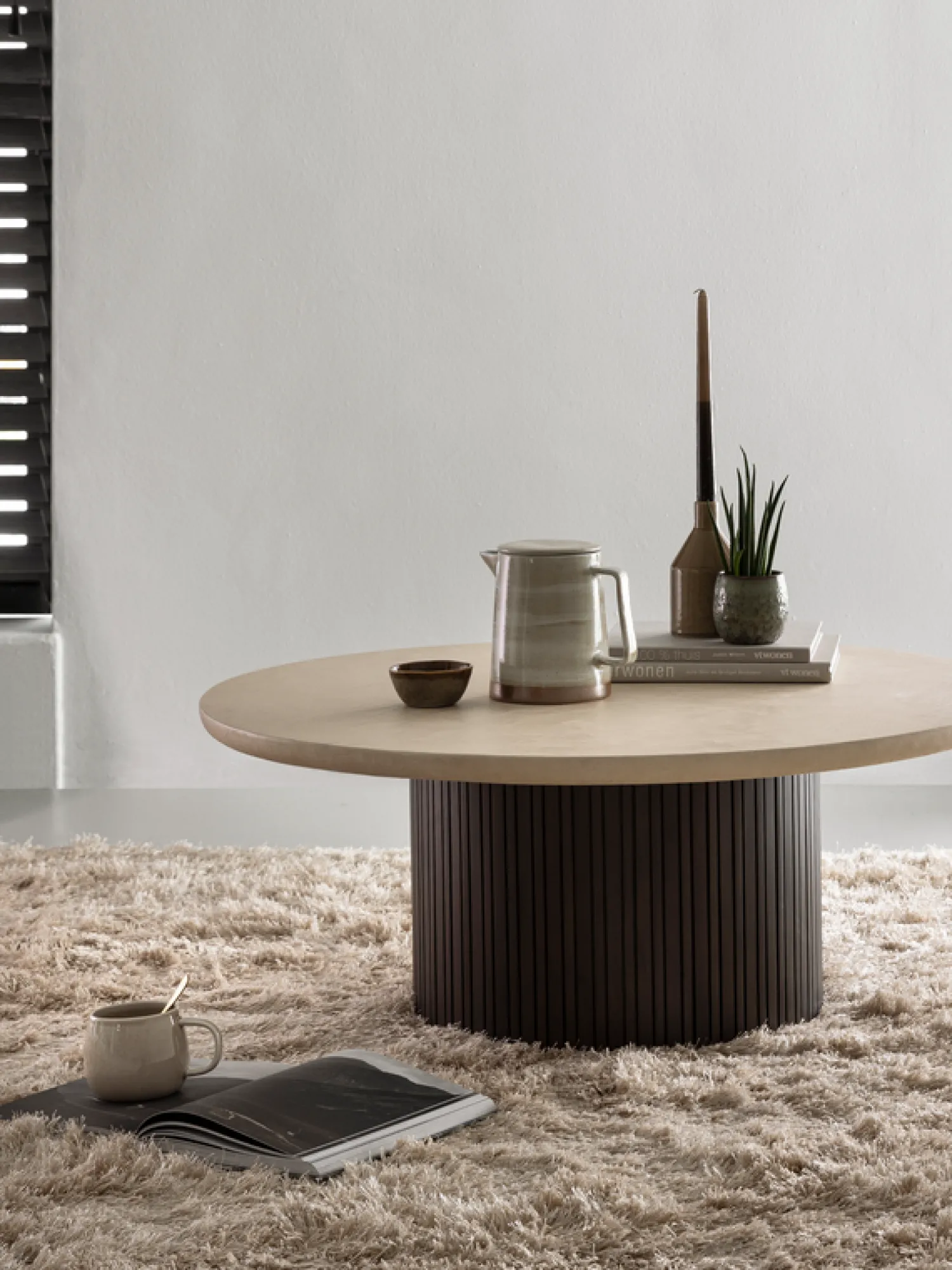 Ronde Salontafels-DTP Home Maroon Salontafel Naturel