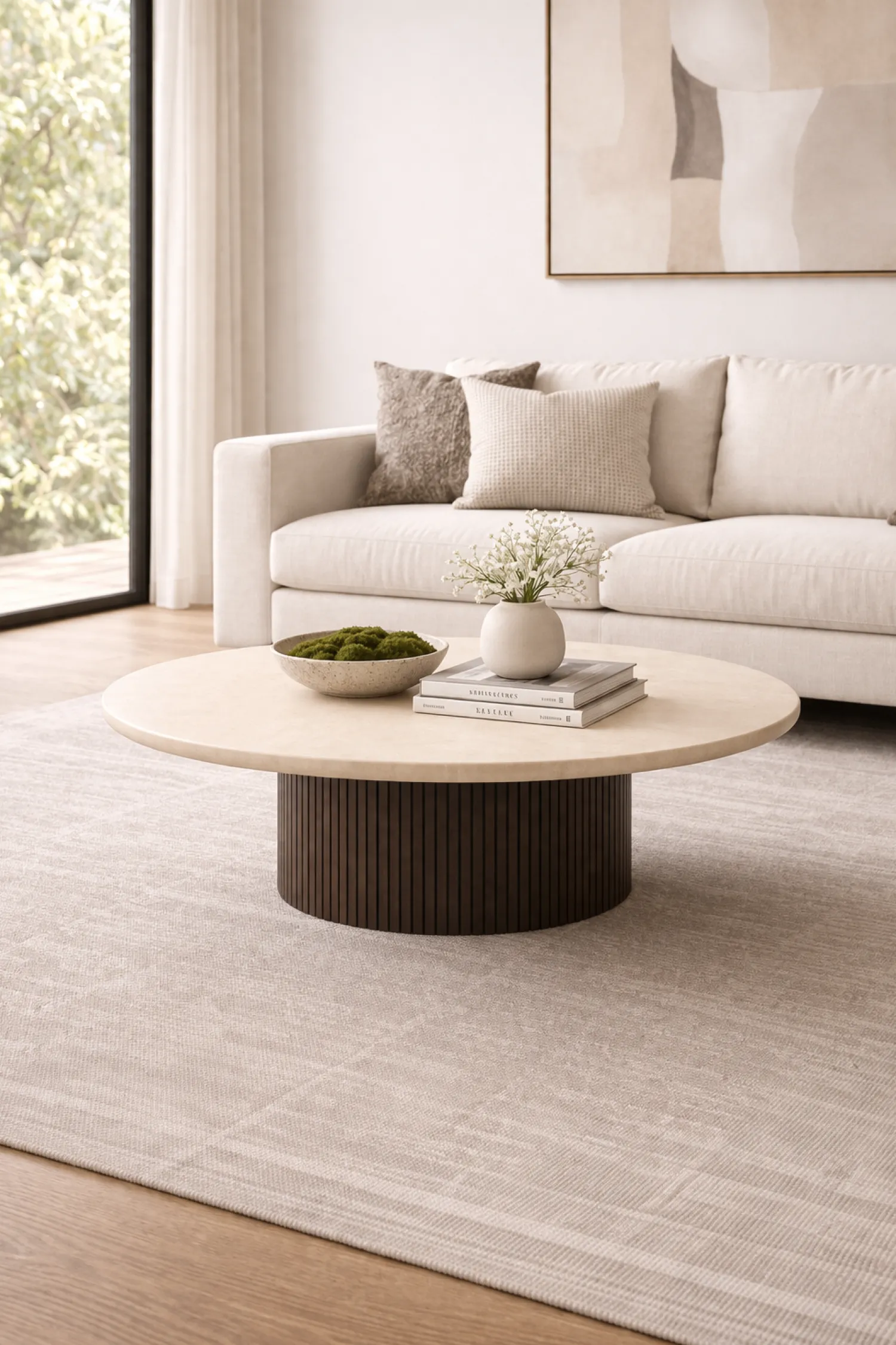 Ronde Salontafels-DTP Home Maroon Salontafel Naturel
