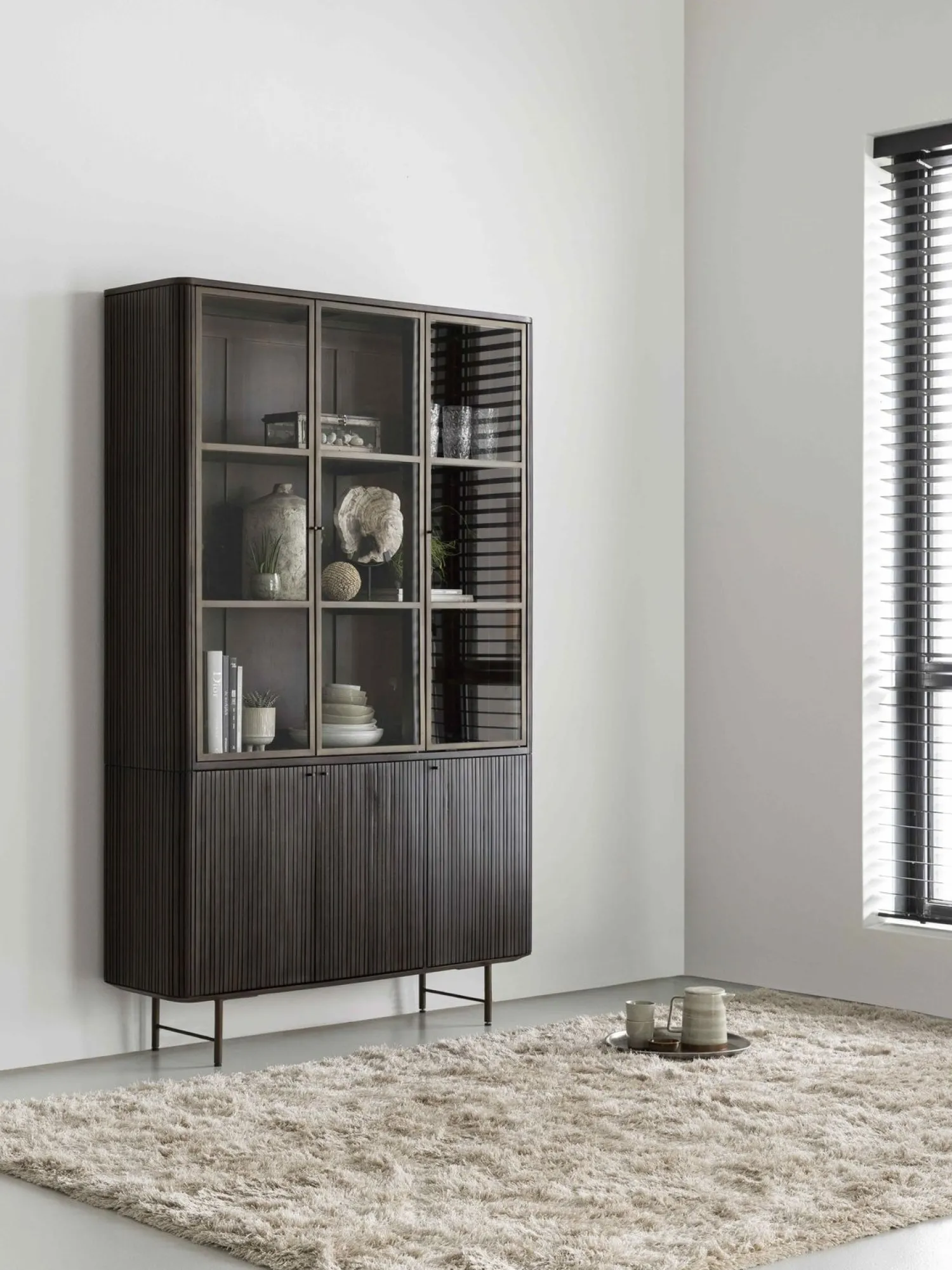 Vitrinekasten-DTP Home Maroon Vitrinekast Bruin