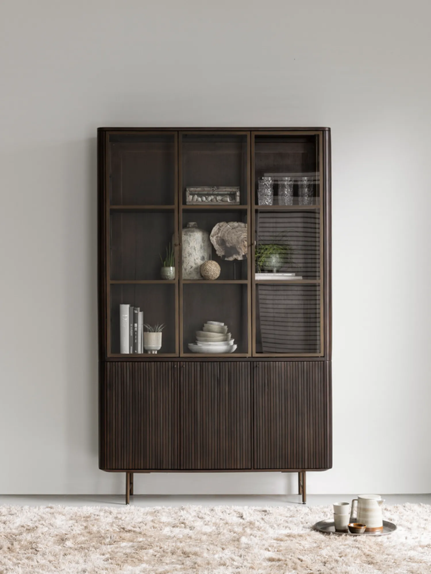 Vitrinekasten-DTP Home Maroon Vitrinekast Bruin