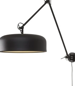 Industriële Wandlampen|Wandlampen-It's about RoMi Marseille L Wandlamp Black