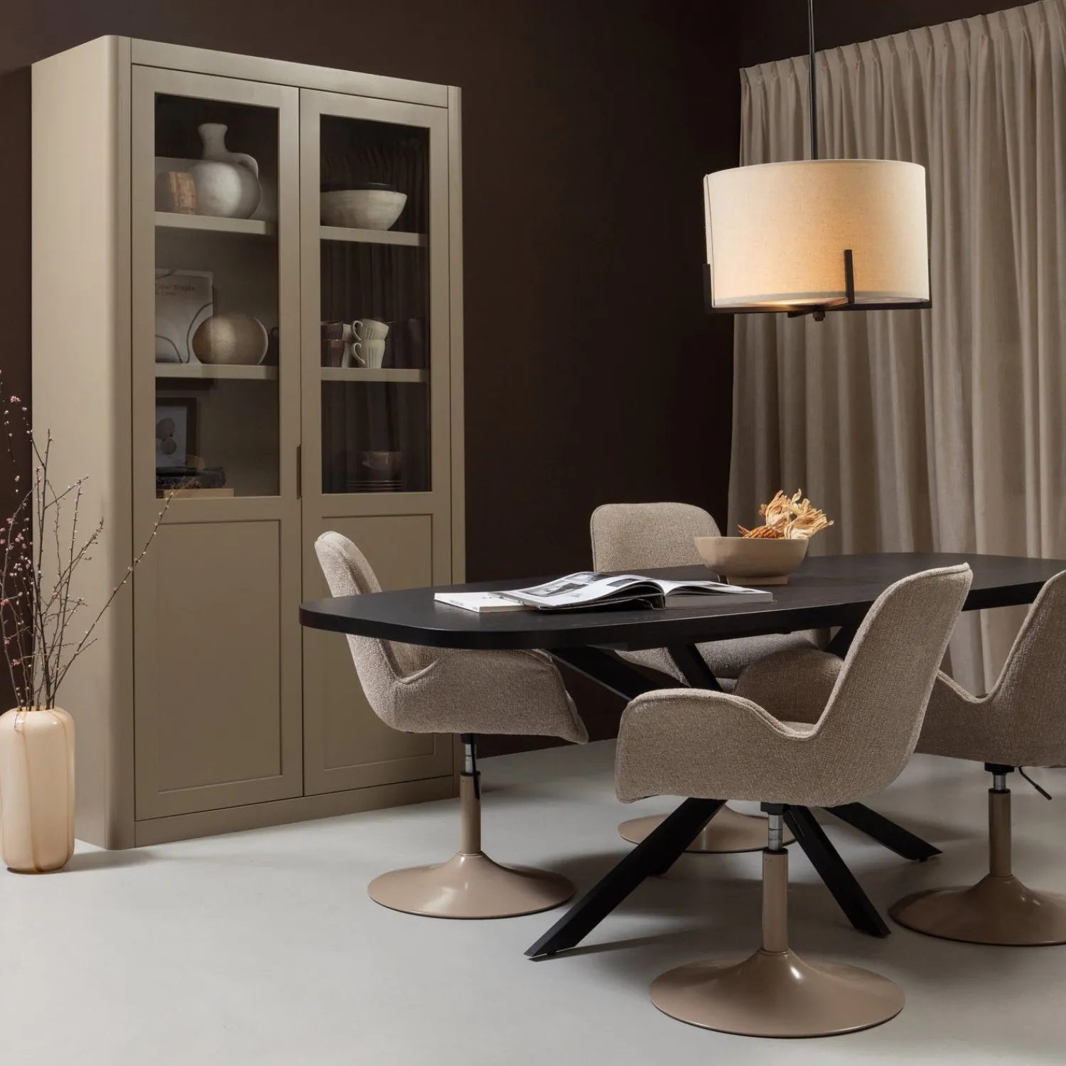 Eetkamerstoelen Met Armleuning-WOOOD Marten Eetkamerstoel Sand