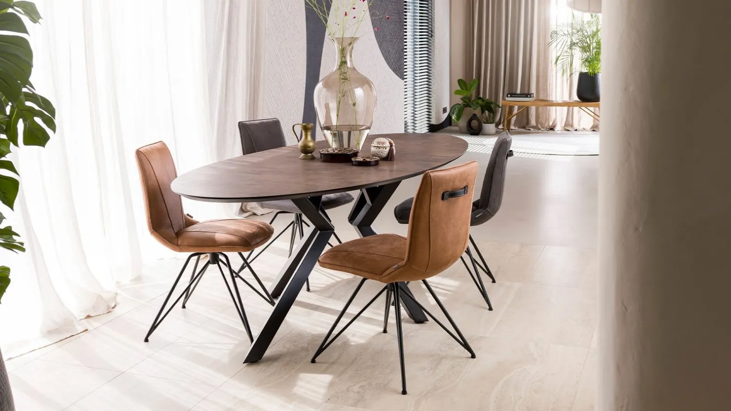Ovale Eettafels-XOOON Masura Ellips Eettafel Roest