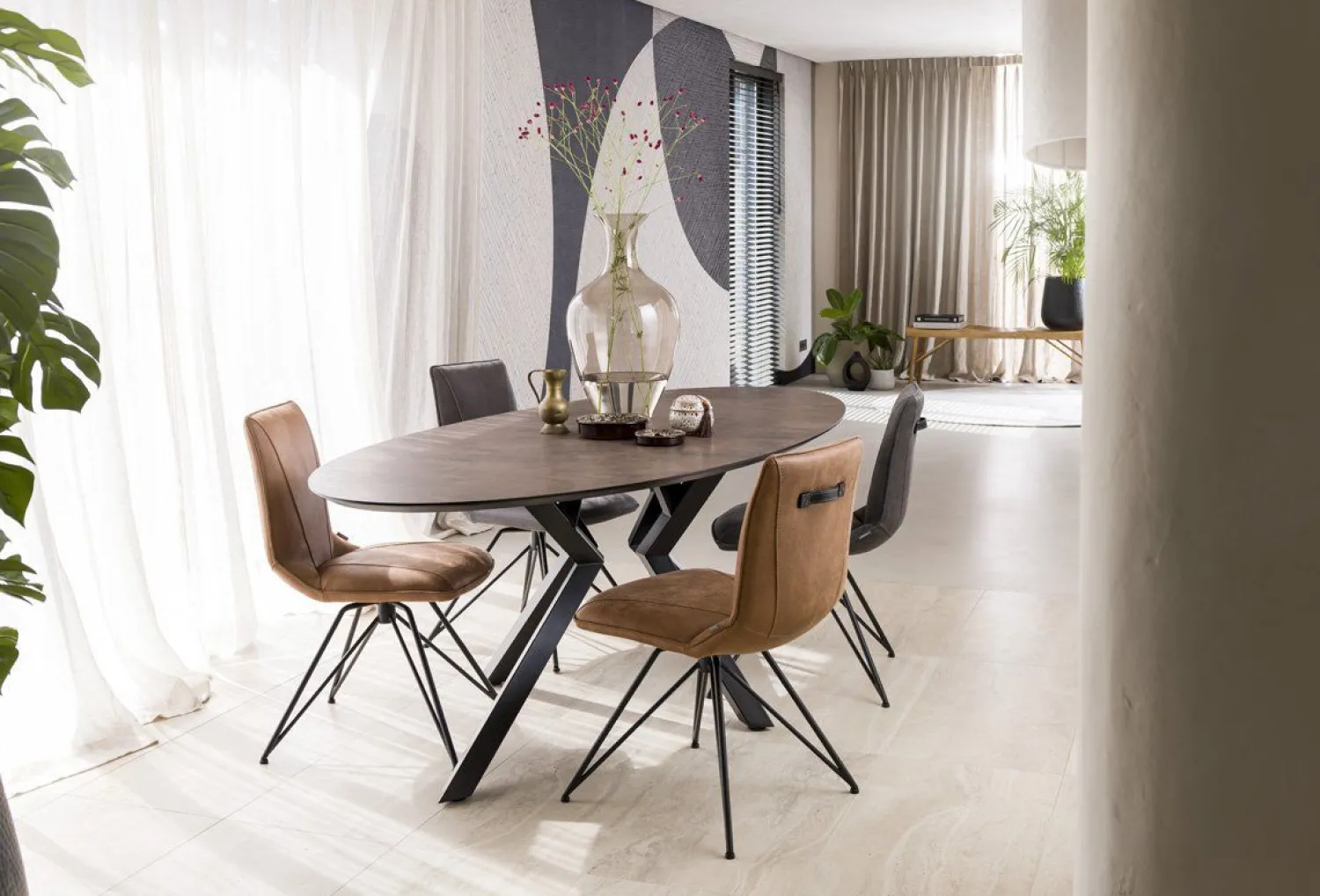 Ovale Eettafels-XOOON Masura Ellips Eettafel Roest
