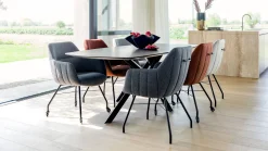 Houten Eettafels|Uitschuifbare Eettafels-XOOON Masura Uitschuifbaar Eettafel Antraciet