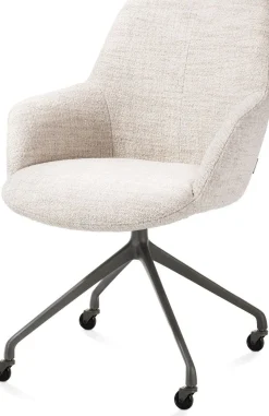 Eetkamerstoelen Met Wieltjes-XOOON Mats Armstoel Creme