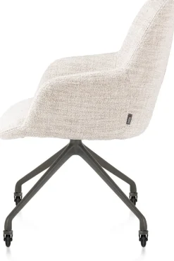Eetkamerstoelen Met Wieltjes-XOOON Mats Armstoel Creme