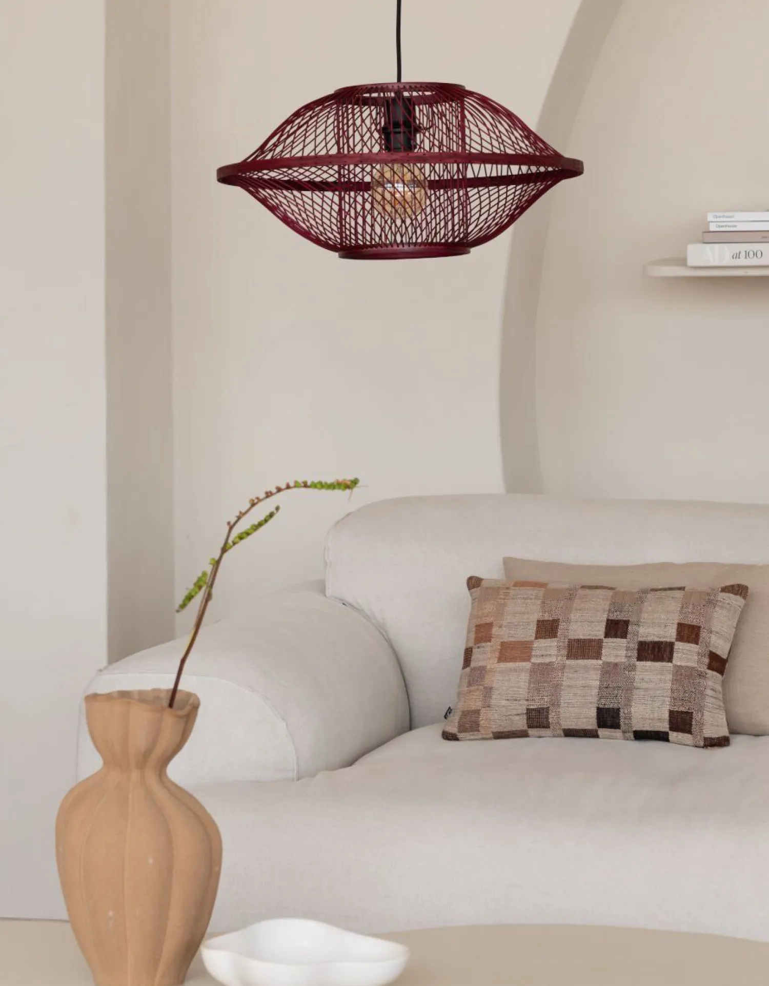Hanglampen|Hanglampen-Good&Mojo Maui Hanglamp Burgundy