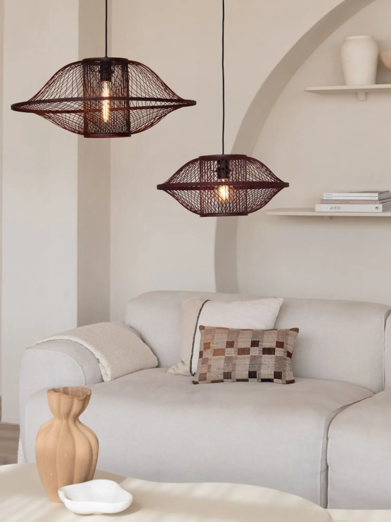 Hanglampen|Hanglampen-Good&Mojo Maui Hanglamp Burgundy