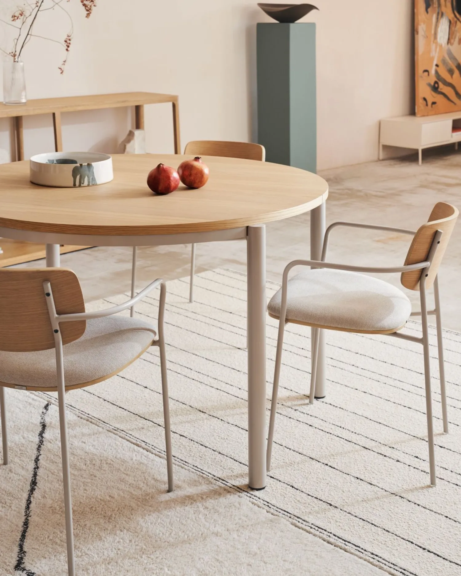 Eetkamerstoelen Met Armleuning-Kave Home Maureen Eetkamerstoel Beige, Naturel