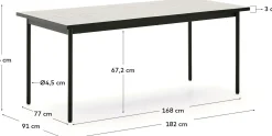 Tuintafels-Kave Home Maurina Ecru Tuintafel Donkergroen, Ecru