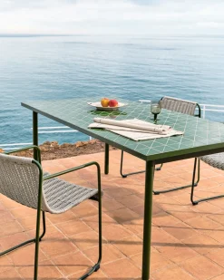 Tuintafels-Kave Home Maurina Groen Tuintafel Donkergroen