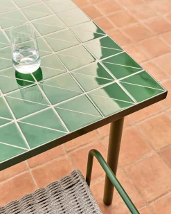 Tuintafels-Kave Home Maurina Groen Tuintafel Donkergroen