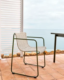 Tuinstoelen-Kave Home Maurina Tuinstoel Grijs, Groen