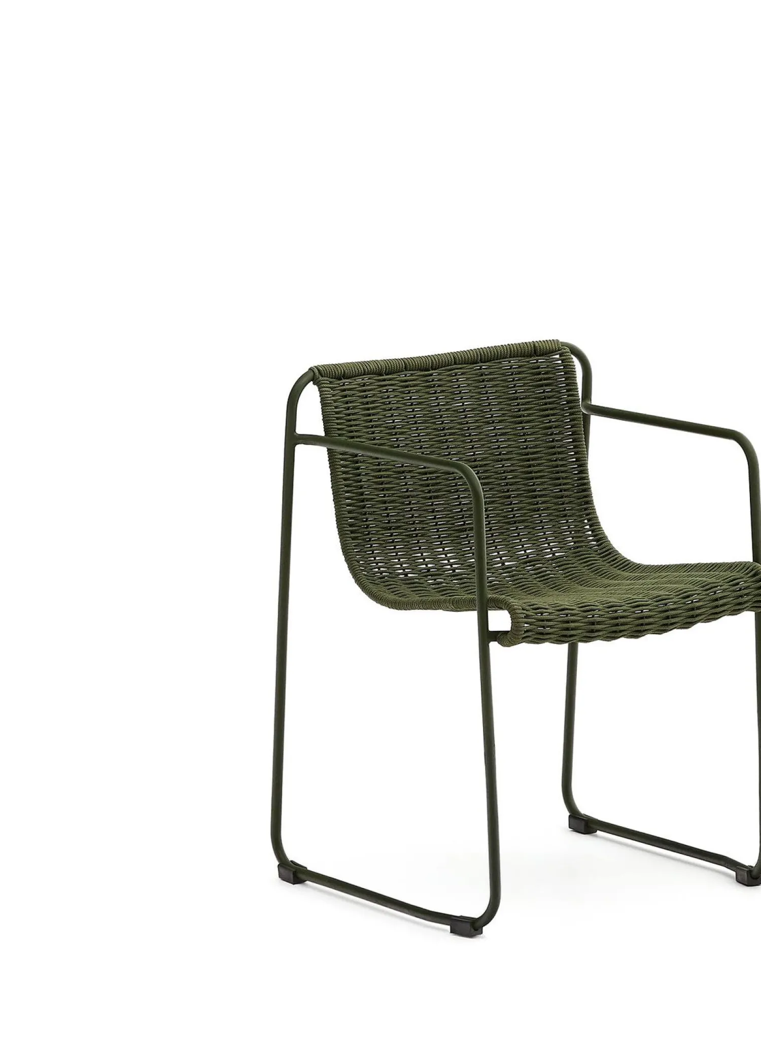 Tuinstoelen|Eetkamerstoelen Met Armleuning-Kave Home Maurina Tuinstoel Donkergroen