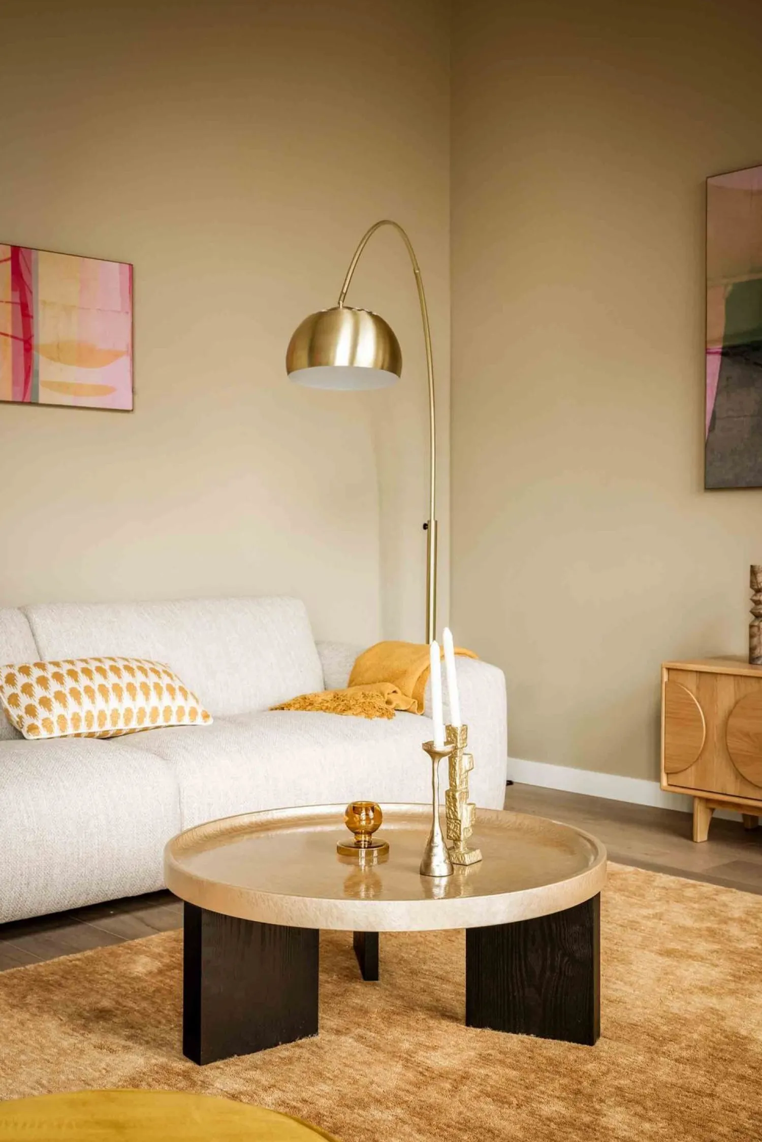 Ronde Salontafels-Eleonora Mayson S Salontafel Beige