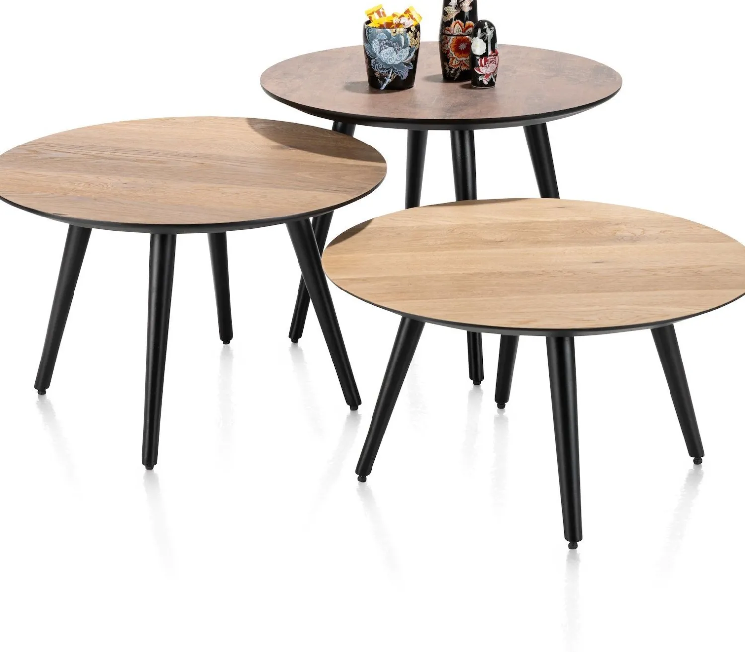 Ronde Salontafels-Henders en Hazel Maze Rond L Salontafel Roest