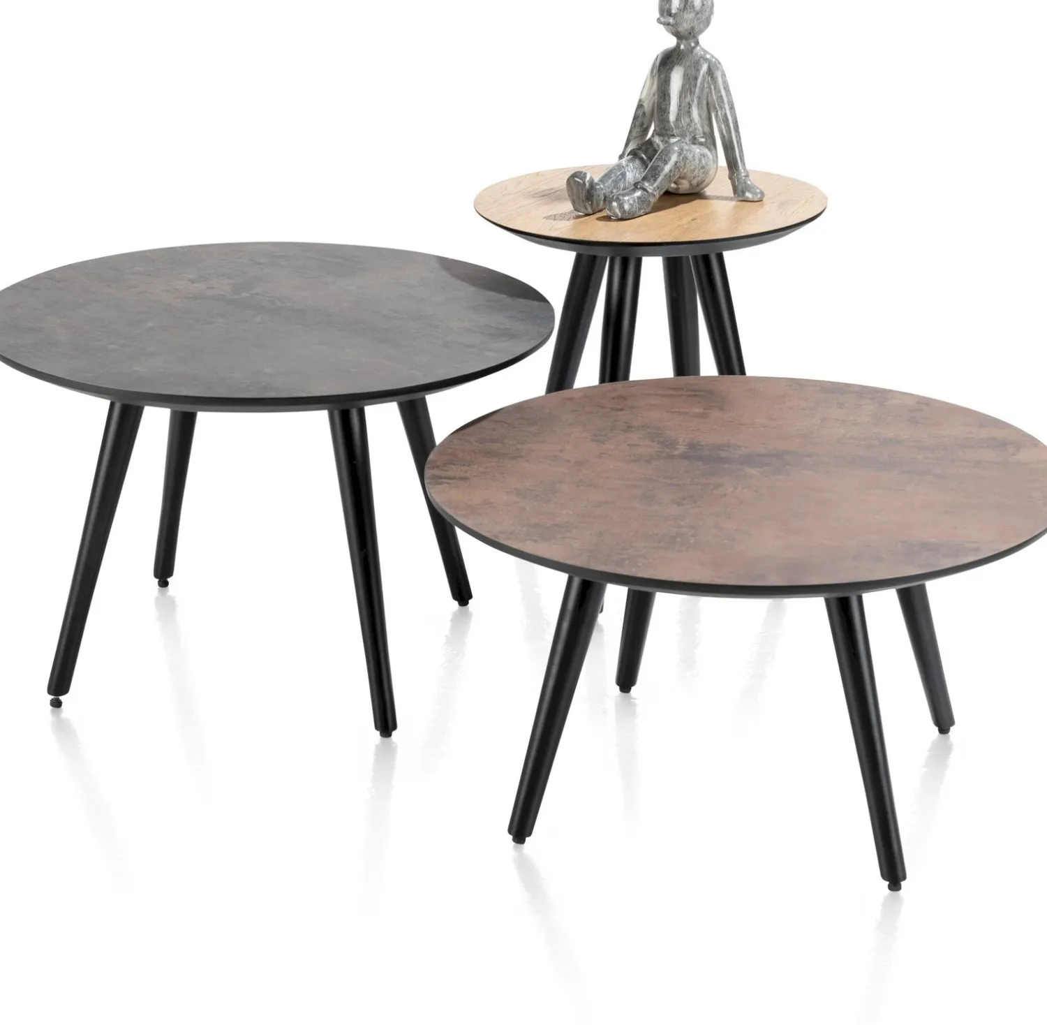Ronde Salontafels-Henders en Hazel Maze Rond S Salontafel Antraciet