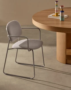 Eetkamerstoelen Met Armleuning-Kave Home Meli Armstoel Beige
