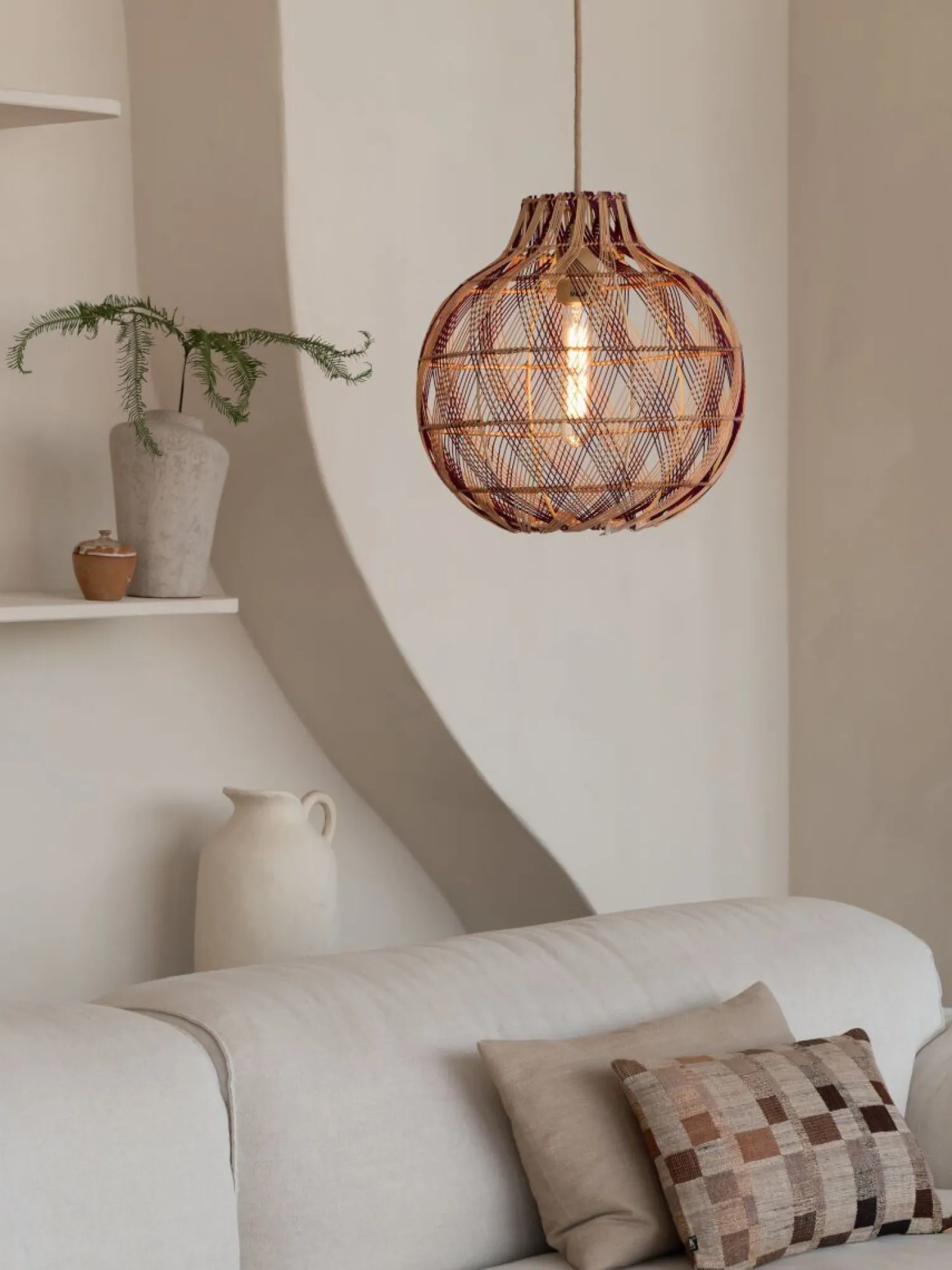 Hanglampen|Hanglampen-Good&Mojo Mendoza Hanglamp Natural, Brown