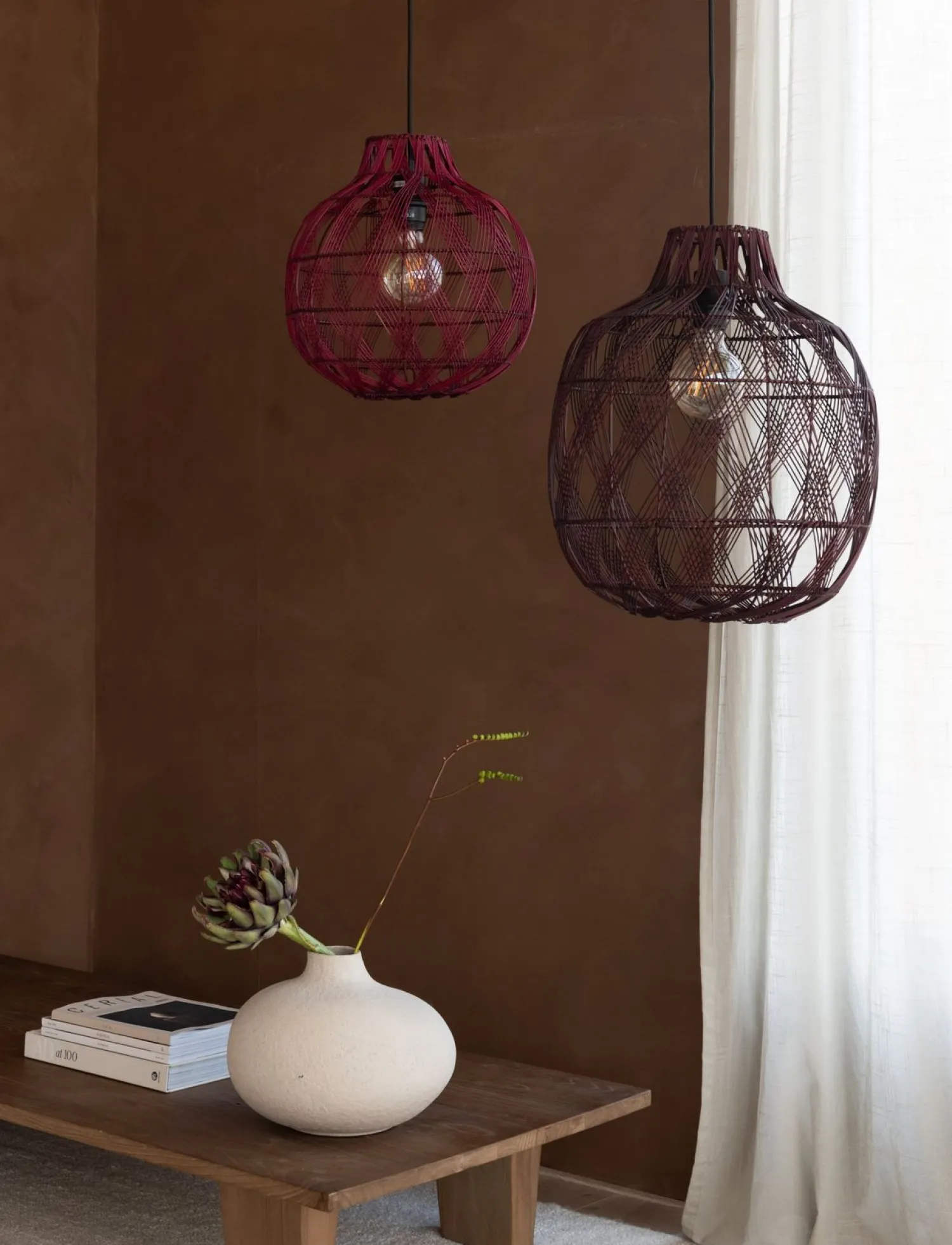 Hanglampen|Hanglampen-Good&Mojo Mendoza Hanglamp Burgundy