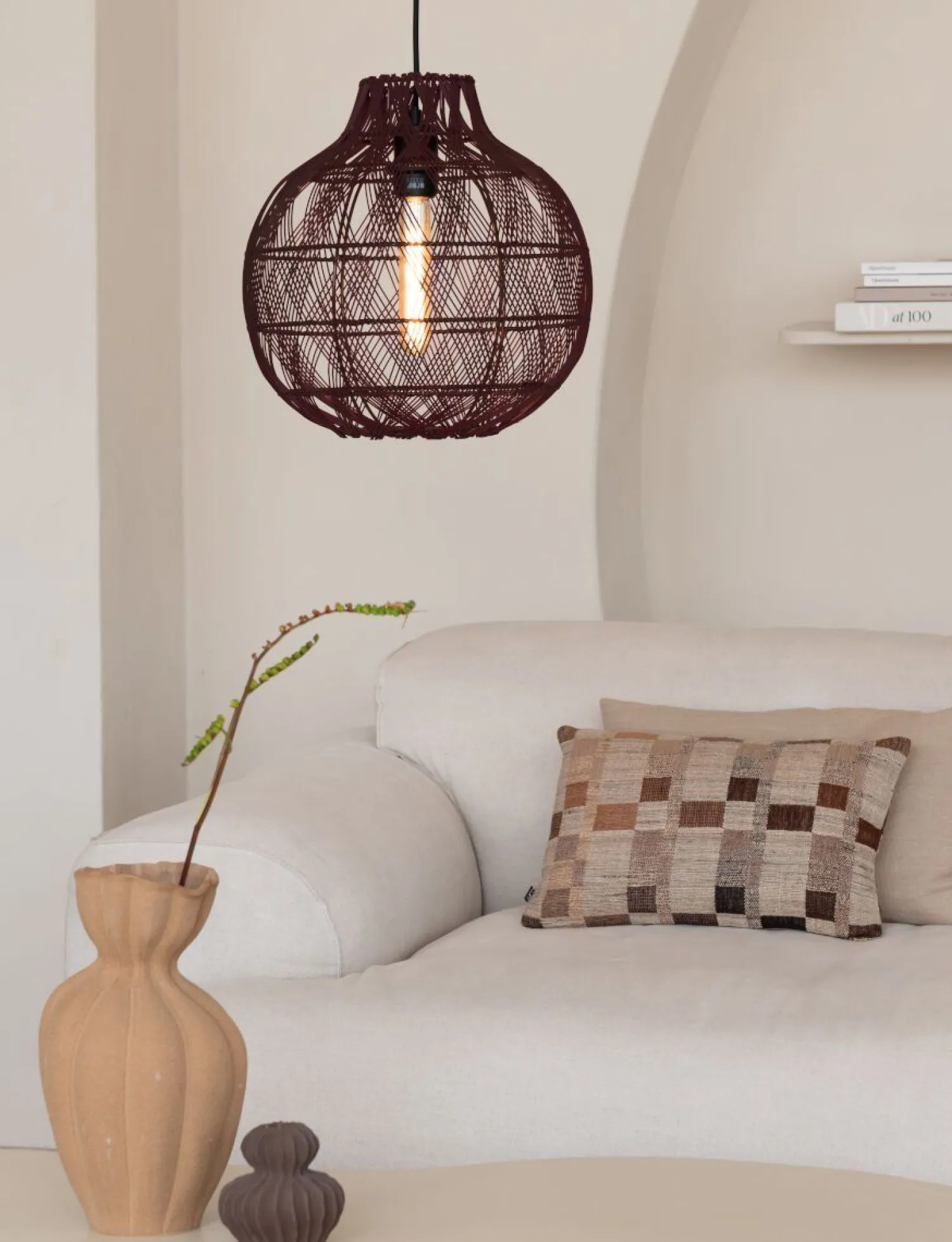 Hanglampen|Hanglampen-Good&Mojo Mendoza Hanglamp Burgundy