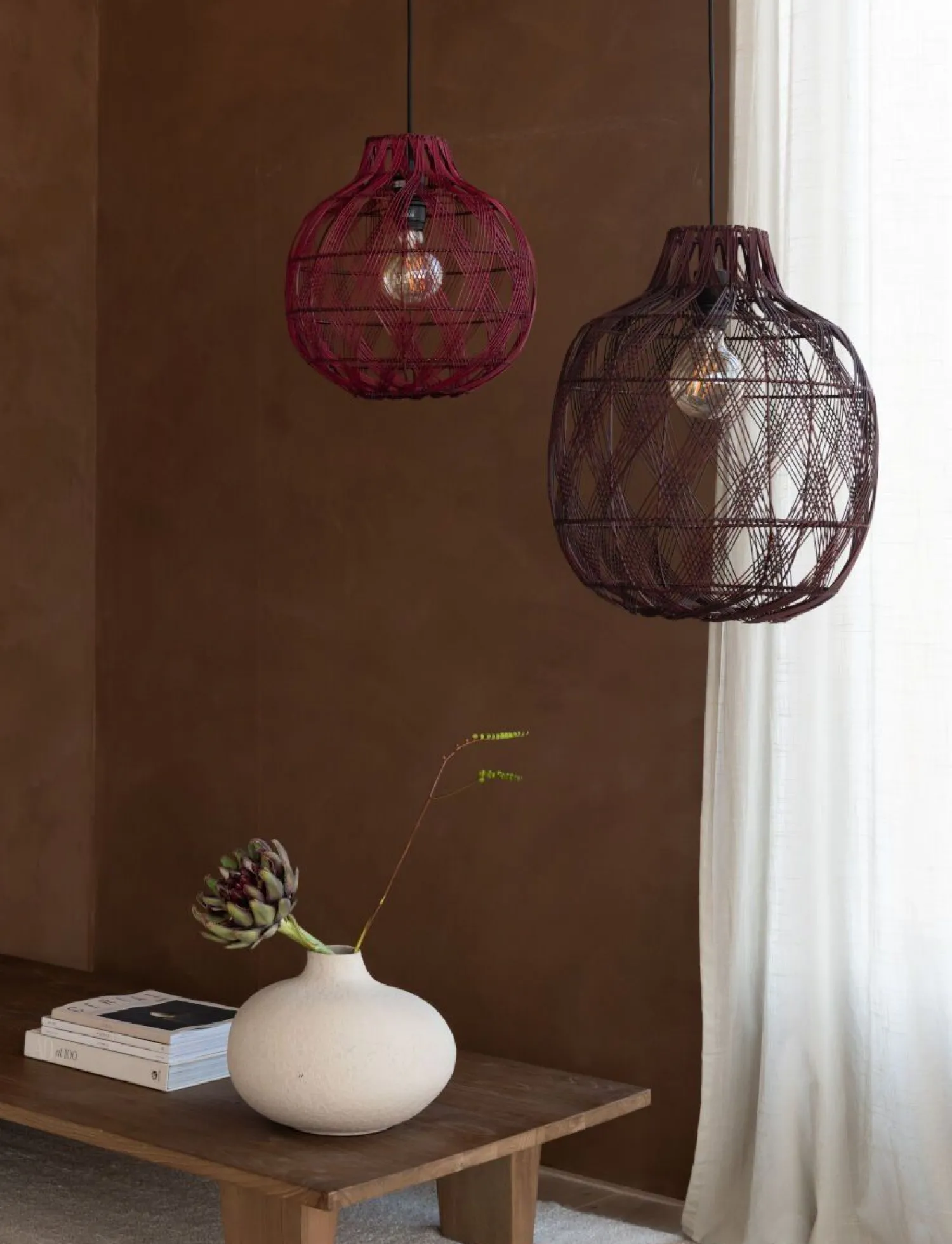 Hanglampen|Hanglampen-Good&Mojo Mendoza Hanglamp Burgundy