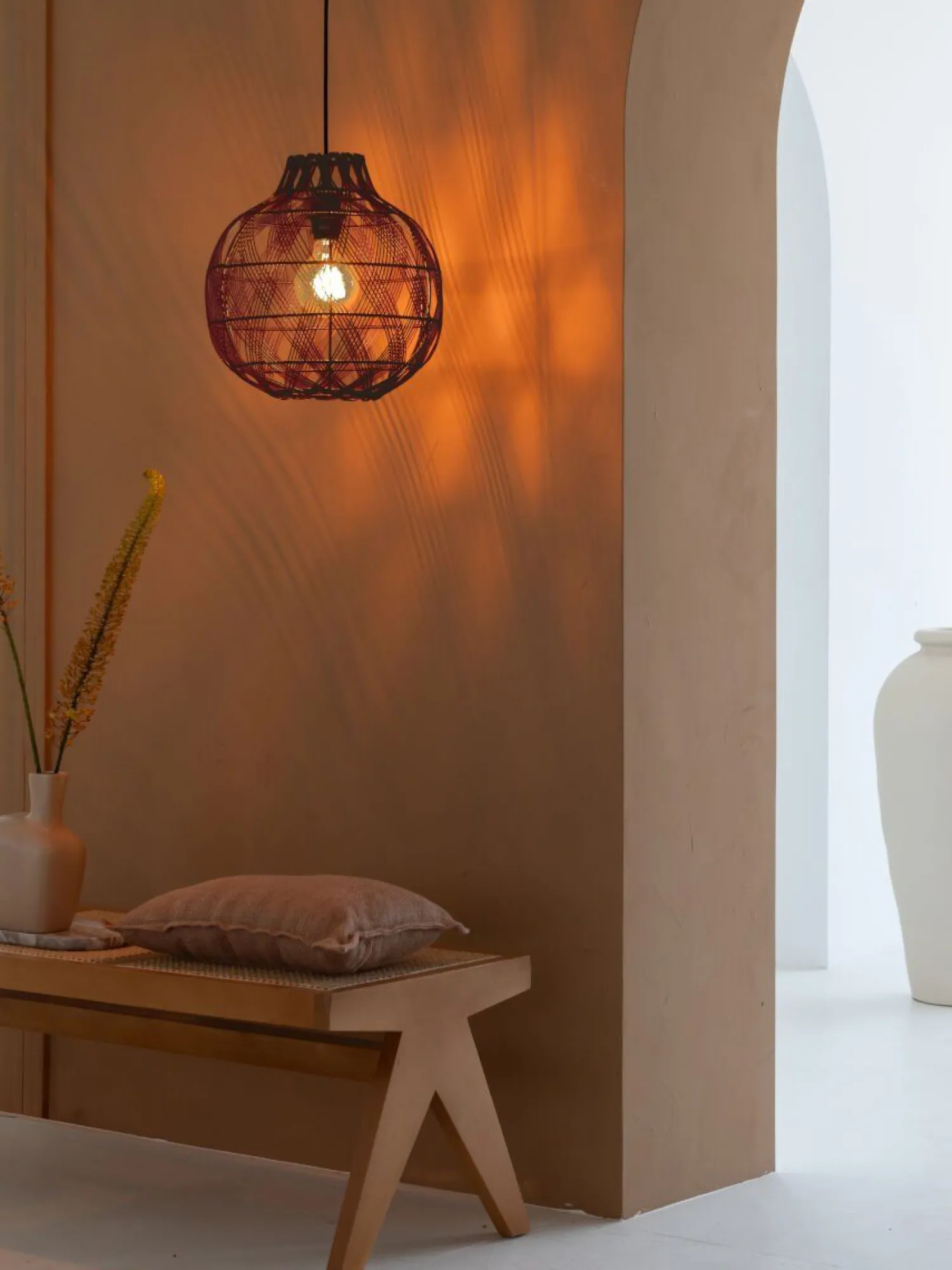 Hanglampen|Hanglampen-Good&Mojo Mendoza Hanglamp Burgundy